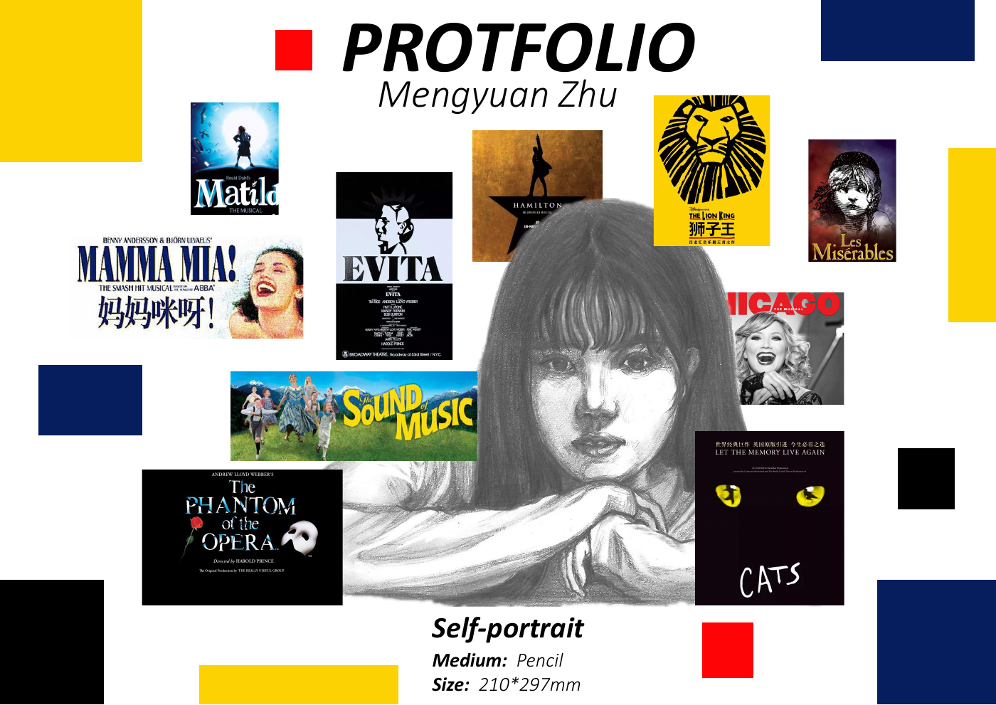 First page of Mengyuan Zhu's art portfolio